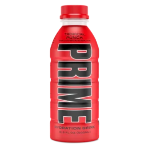 Prime Hydration with BCAA Blend for Muscle Recovery – Tropical Punch (12 Drinks, 16 Fl Oz. Each)