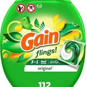Gain Flings Laundry Detergent Soap Pacs, 112 Ct, Original Scent. R