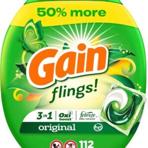 Gain flings Laundry Detergent Soap Pacs HE Compatible 112 ct Long Lasting Scent