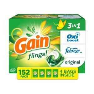 Gain Flings! Liquid Laundry Detergent Pacs, Original Scent [152 ct.]