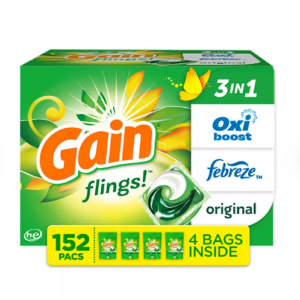 Gain Flings! Liquid Laundry Detergent Pacs, Original Scent (152 ct.)