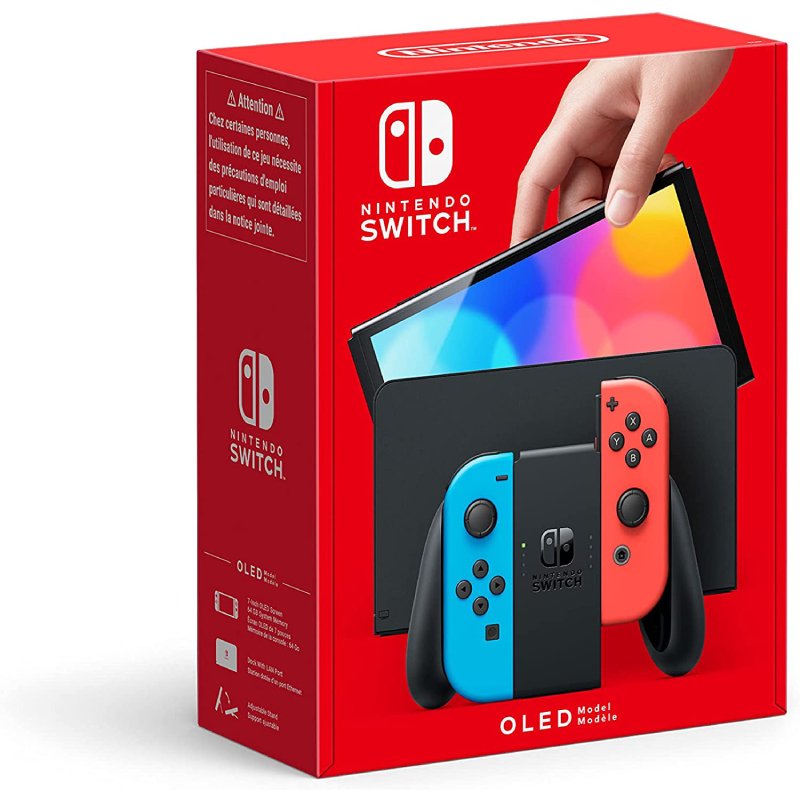 Nintendo Switch OLED Console (Neon Blue & Neon Red)
