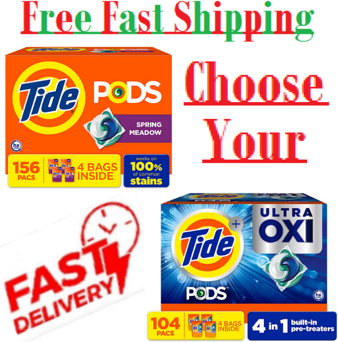Tide PODS Liquid Laundry Detergent Pacs Spring Meadow (156 ct) (104 pacs) Select